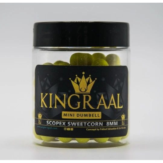 KINGRAAL Mini Dumbell Yellow Scopex Sweetcorn 8mm 50gr 5 KINGRAAL Mini Dumbell Yellow Scopex Sweetcorn 8mm 50gr - Afbeelding 3