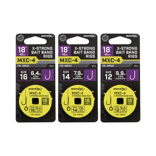 MATRIX MXC-4 X-Strong Bait Band Rigs 45cm 3 MATRIX MXC-4 X-Strong Bait Band Rigs 45cm
