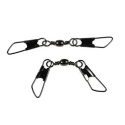 SPRO Black Double Safety-Snap Barrel Swivel Nr16 - 5kg